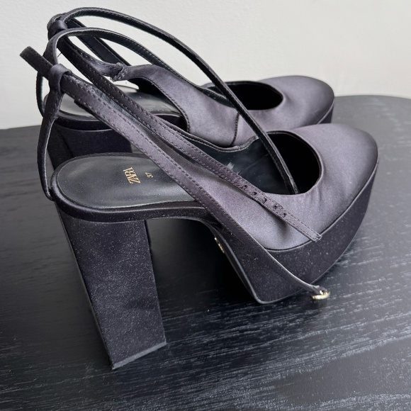 Satin Platform Heels - Picture 1 of 2